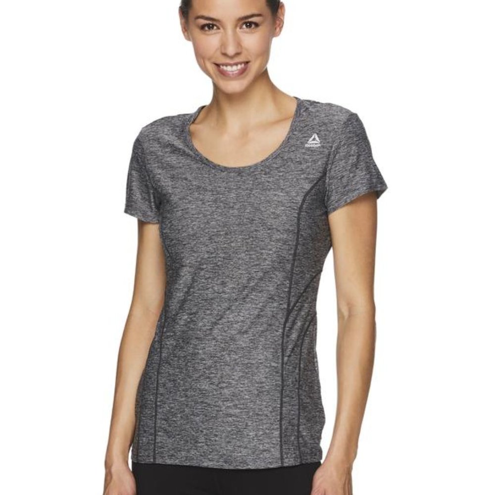 Reebok - fitted shirt -black heather - Picture 1 of 4